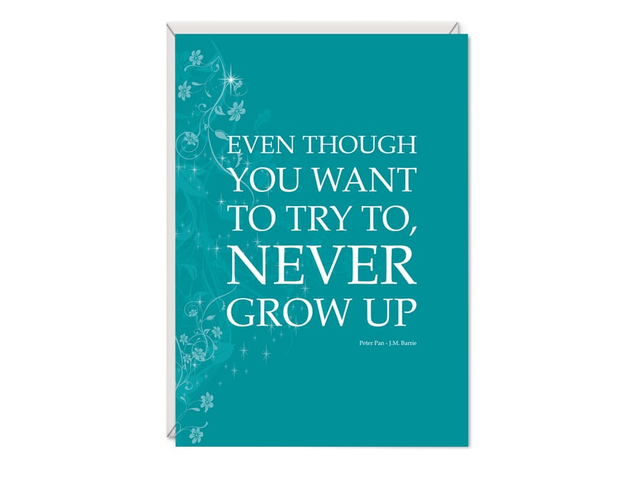 Peter Pan 'Never Grow Up' Greetings Card