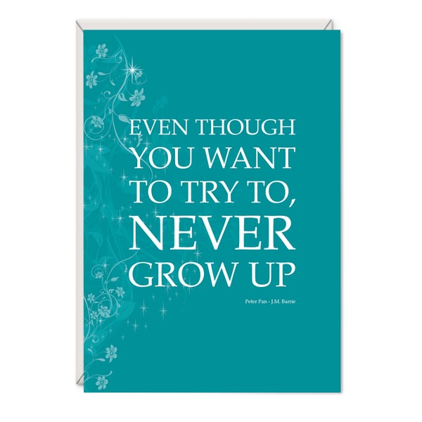 Peter Pan 'Never Grow Up' Greetings Card