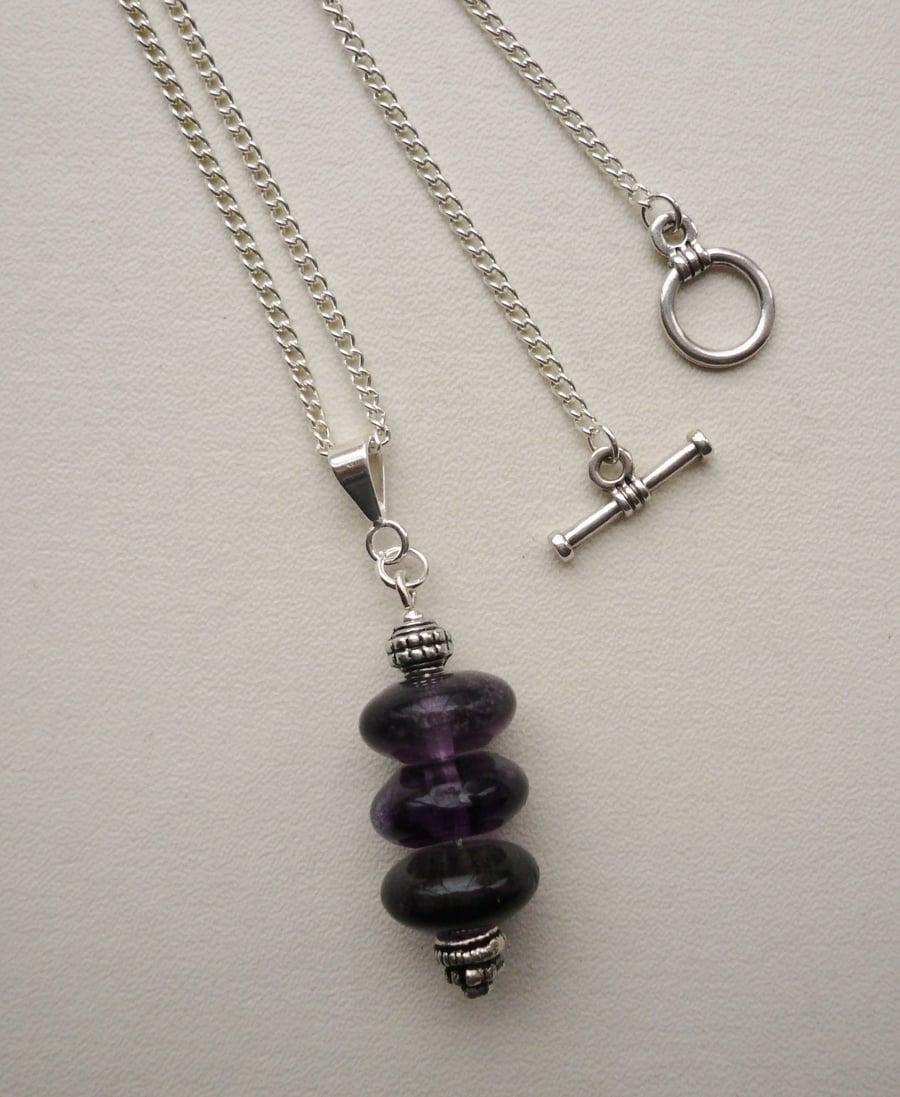 Amethyst Pendant Necklace   KCJ619