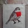 Robin Hanger - Screen printed and hand embroidered 