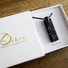 Kintsugi Necklace, Bog Oak Wood & Choice 24ct Gold, Silver, Copper Inlay 