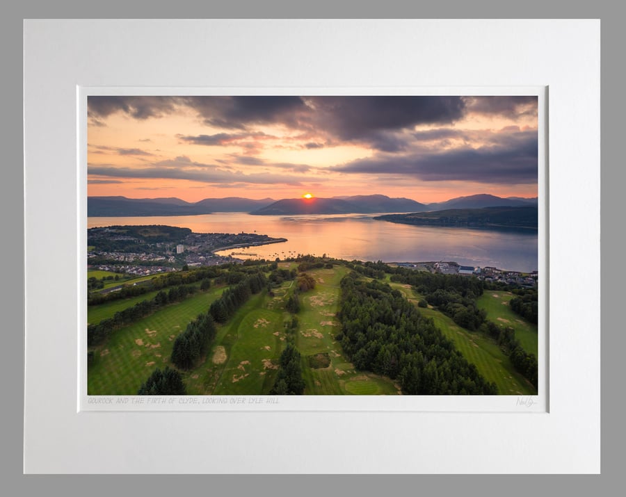 Gourock, Argyll & Firth of Clyde from Lyle Hill - A3 (50x40cm) Unframed Print