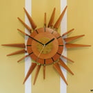 STARBURST Mid Century Modern Style Wall Clock