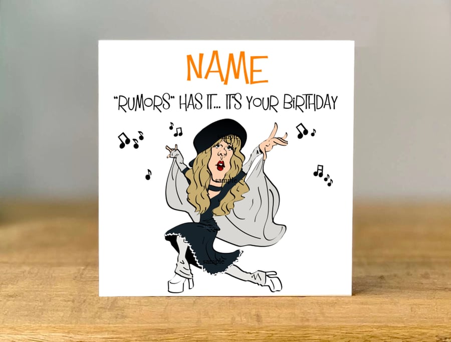Personalised Stevie Birthday Card, Fleetwood Music, mum, dad, grandad, gran, son