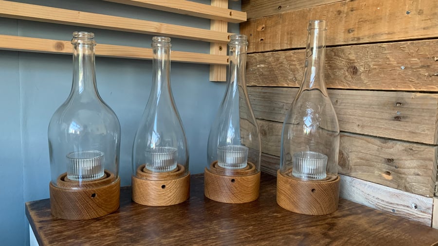 Bottle tea light deals holder