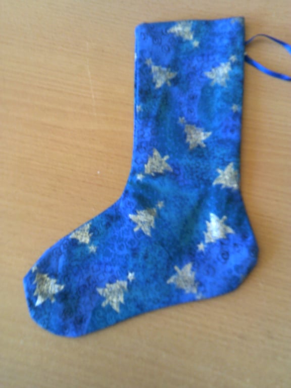 Silver Christmas Trees 7.5 inch stocking