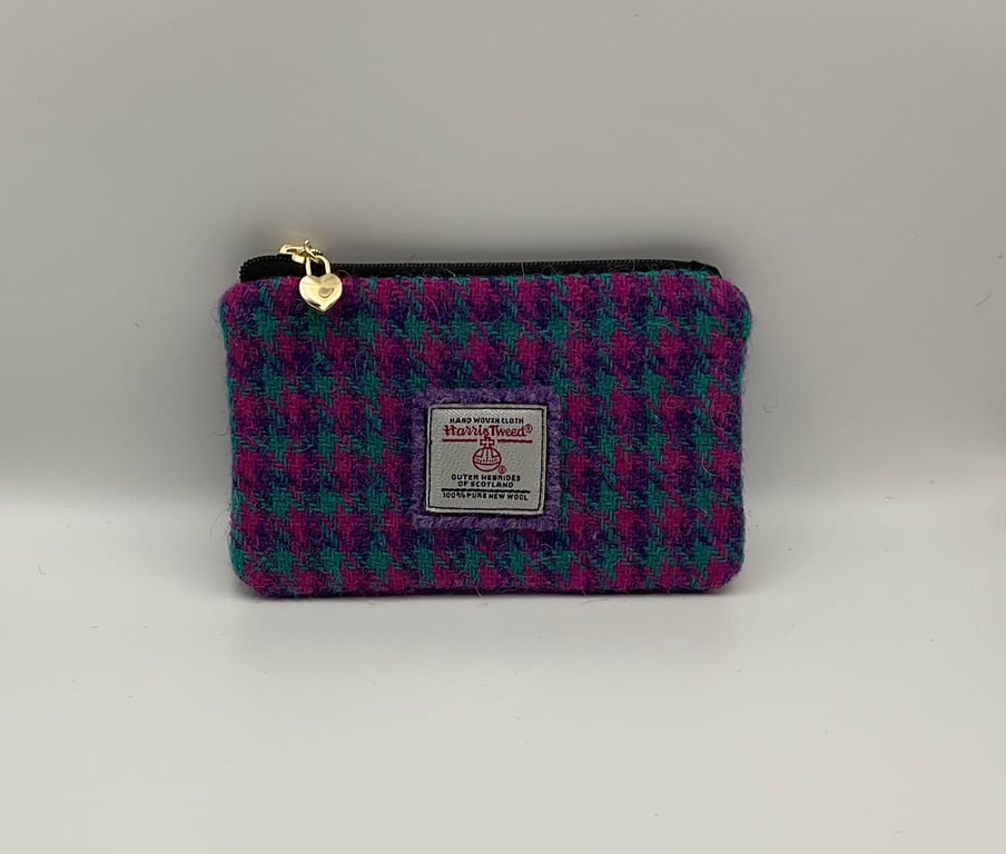 Harris Tweed Coin Purse Handmade Scottish Wool Pouch