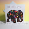 Beautiful layered mandala style elephant Get Well Soon card
