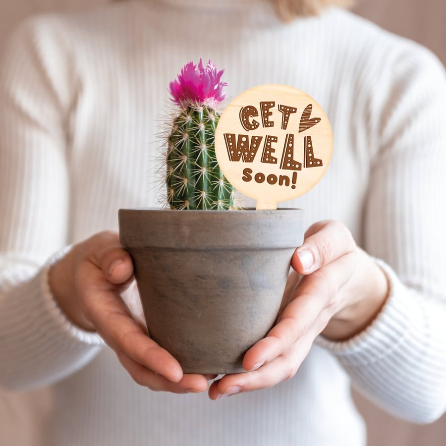 Get Well Soon Gift Plant Tag Cute Thoughtful Get Better Plant Gift Small Present