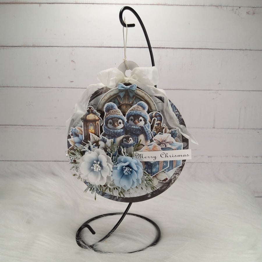 Handmade Christmas Bauble Decoration (61) Blue Christmas Characters 