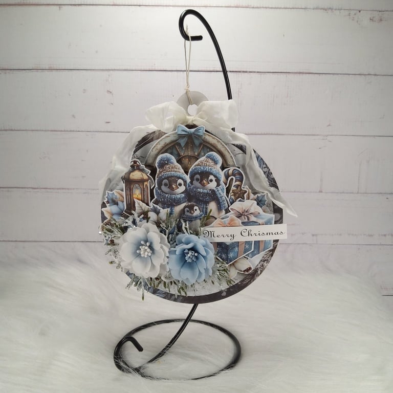 Handmade Christmas Bauble Decoration (61) Blue Christmas Characters 