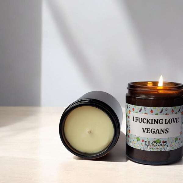 I Fing Love Vegans Candle