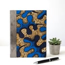 Blue & Gold Abstract Pattern A4 Notebook Journal
