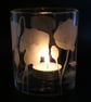 Poppies Sandblasted Tealight Holder - Image 3
