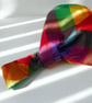 Silky satin Japanese knot bag in rainbow fabric - Image 5