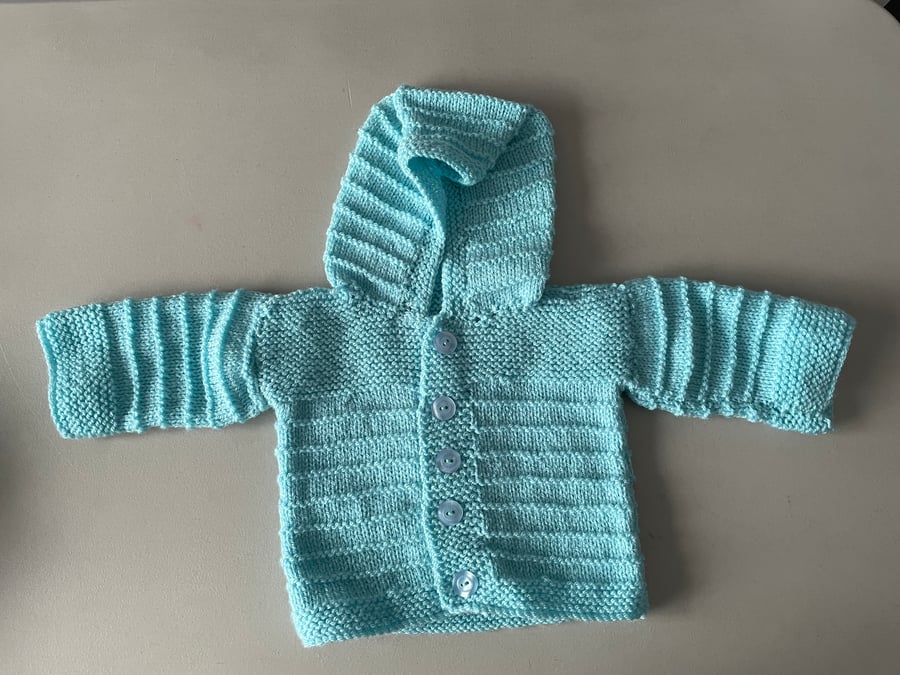 Turquoise hooded cardigan