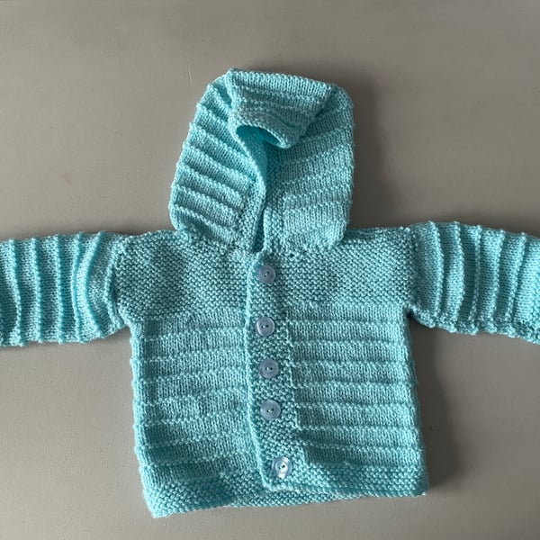 Turquoise hooded cardigan