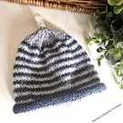 Baby Boy's 95% Merino Wool Rolled Beanie Hat 0-3 months size 