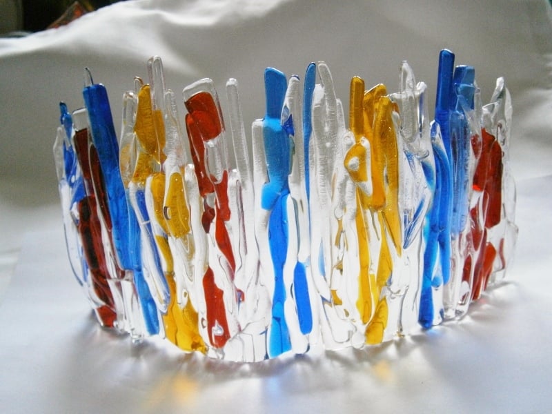 Fused glass free standing Curve