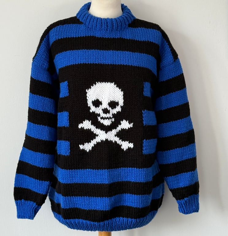 Hand Knitted Royal Goth Dennis Sweater