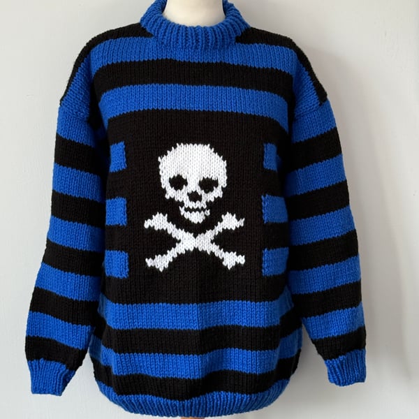 Hand Knitted Royal Goth Dennis Sweater