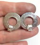 large circular sterling silver stud earrings - Image 9