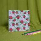 Square Hardcover Sketchbook with Strawberry Design