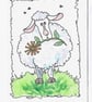 Blank. Sheep birthday card with flower - Image 3