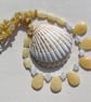Honey Quartz & Yellow Opal Gemstone Statement Necklace "Golden Sunrise"