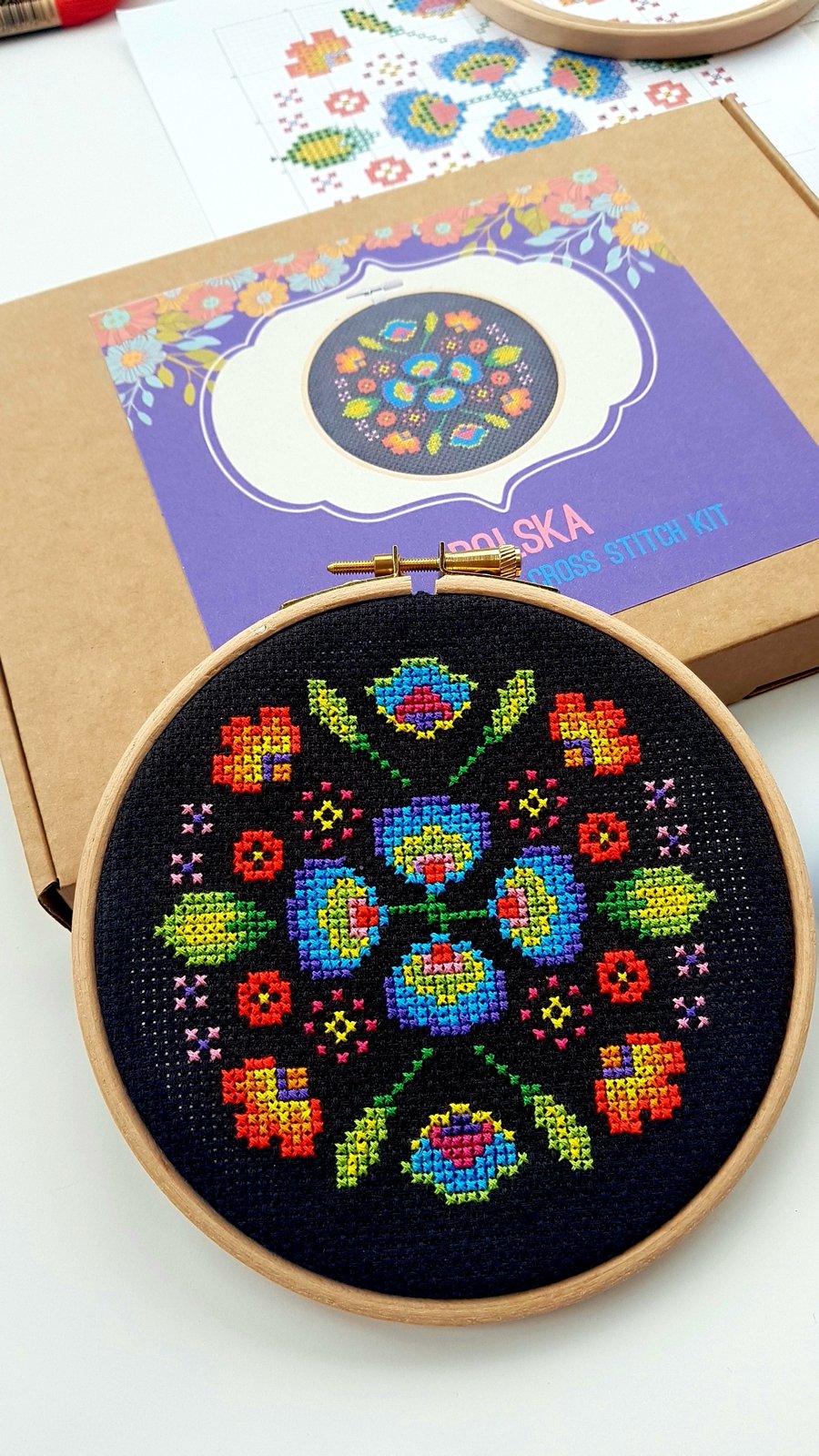 Polish Folk Art Cross Stitch Kit