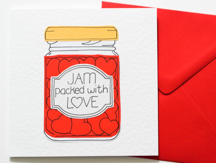 Jam Packed With Love Card, Mothers Day, Birthday, Anniversary,Wedding,Friendship