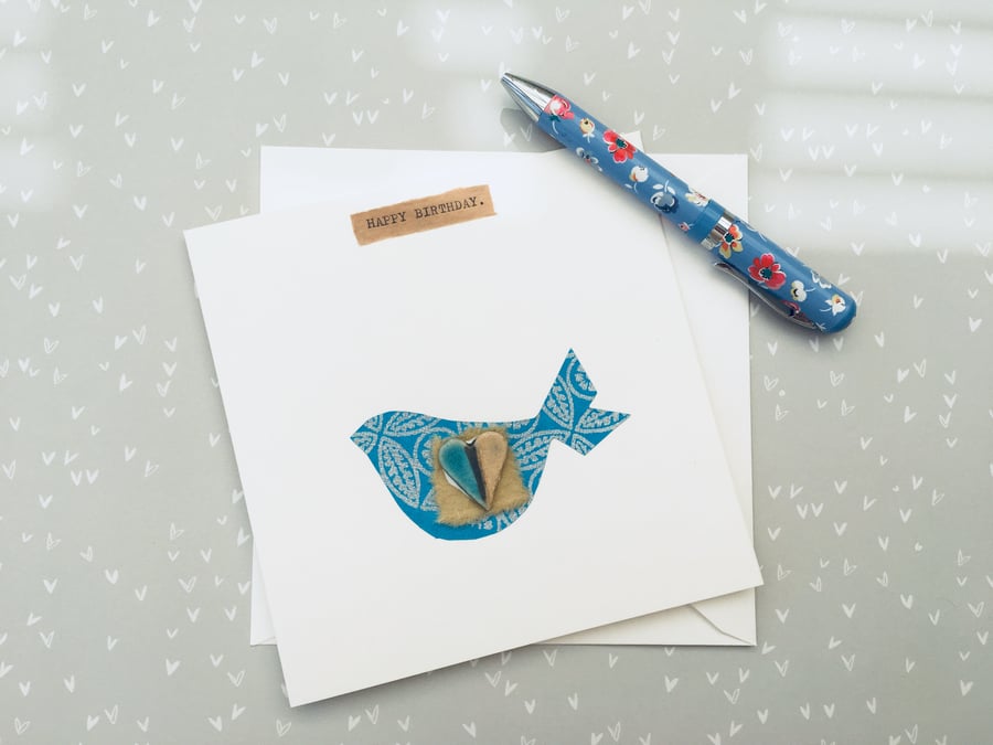 Hand made birthday card, ceramic card, gift card 