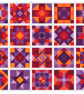 066C - Cross Stitch Chart Patchwork Quilt Block Pattern Squares, Red Purple - Image 1