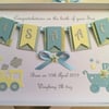 Personalised New Baby Boy Card Handmade Gift Boxed Keepsake 