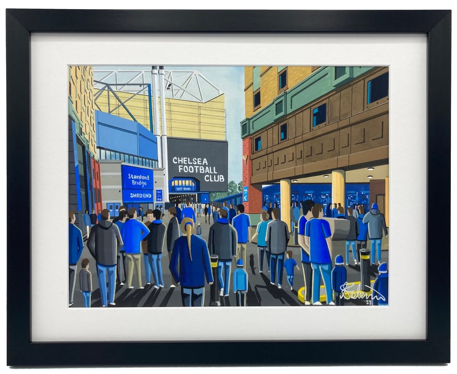 Chelsea F.C, Stamford Bridge Stadium, Football Memorabilia Art Print