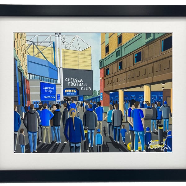 Chelsea F.C, Stamford Bridge Stadium, Football Memorabilia Art Print