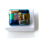 Patchwork  Brooch 106 Dichroic Fused Glass Handmade 