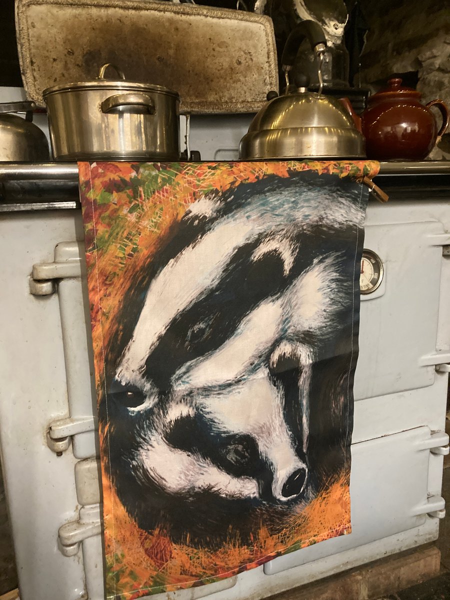 Resting Badgers Tea Towel