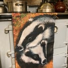 Resting Badgers Tea Towel