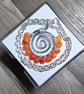 Spiral Pendant Burnt Orange Carnelian Gemstone Beads 8 mm Autumn Jewellery 