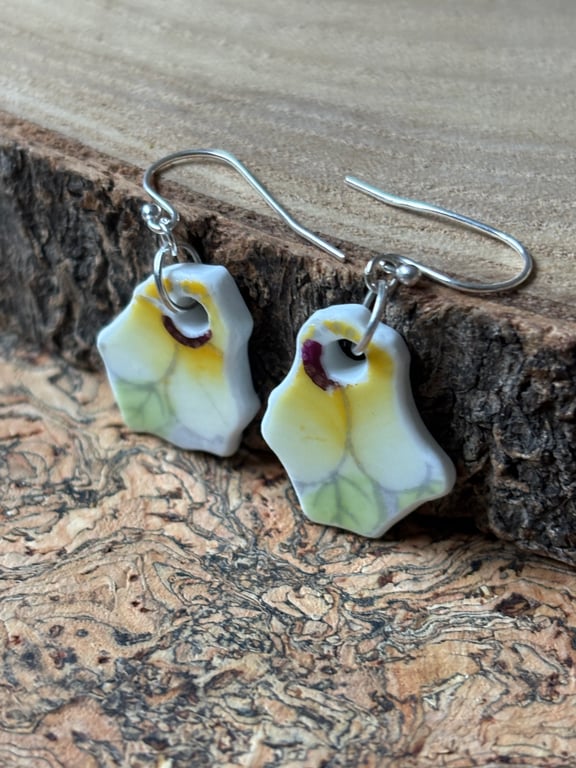 Handmade Earrings, Ceramic, Unique Earrings, Vintage, Eco Friendly Gifts.