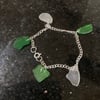 Silver plate and seaglass bracelet