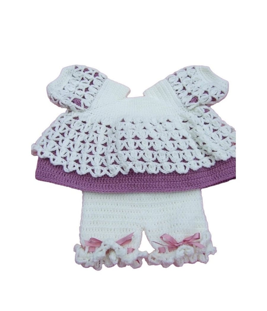 Hand crochet baby angel top and shorts 0-3 months Seconds Sunday