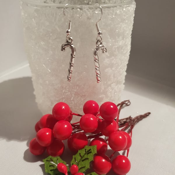 Christmas candy cane earrings 