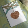 Reduced! Greetings Card with Copper Heart Decoration