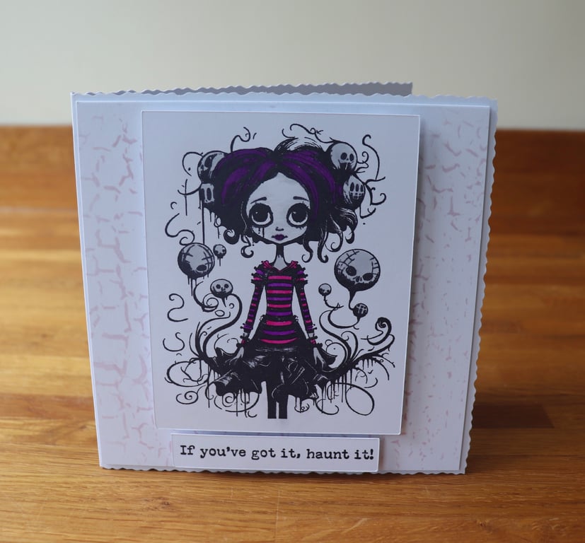 Haunt it Girl Halloween Fun Card
