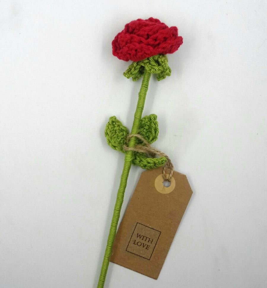 Crochet Red Rose 