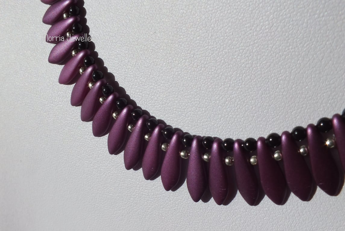 Purple Dagger Bead Necklace