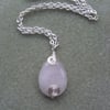 Dainty Rose Quartz Drop Pendant
