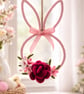 Handmade Floral Bunny Hoop Decoration – Pipe Cleaner Bunny with Rose